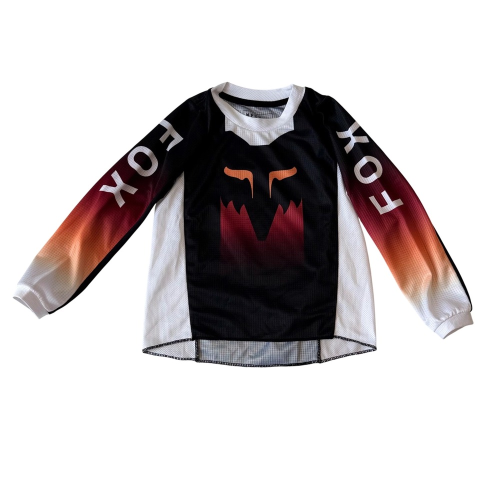 Fox Racing Kids M Black Red White Motocross Jersey Long Sleeve BMX Dirt Bike
